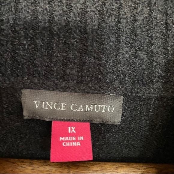 Vince Camuto NWOT Gray Striped Mockneck Sweater - Picture 3 of 8